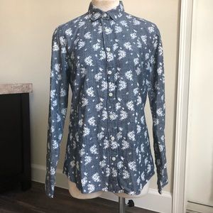 J. Crew “The Perfect Shirt” Chambray Floral Print